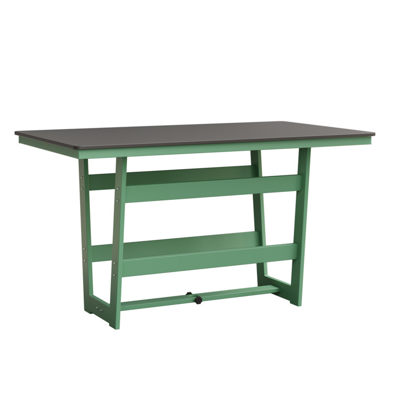 Hudson Outdoor Bar Table, Mint, Hammered Top Stainless