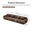 Tissu moelleux doux et moelleux de 149 po, canapé désossé de 32 po, conception ergonomique en éponge haute densité 32D, emballage sous vide à compression complète, raccordement à boucle libre pour chambre à coucher, bureau, cinéma maison-1048296952