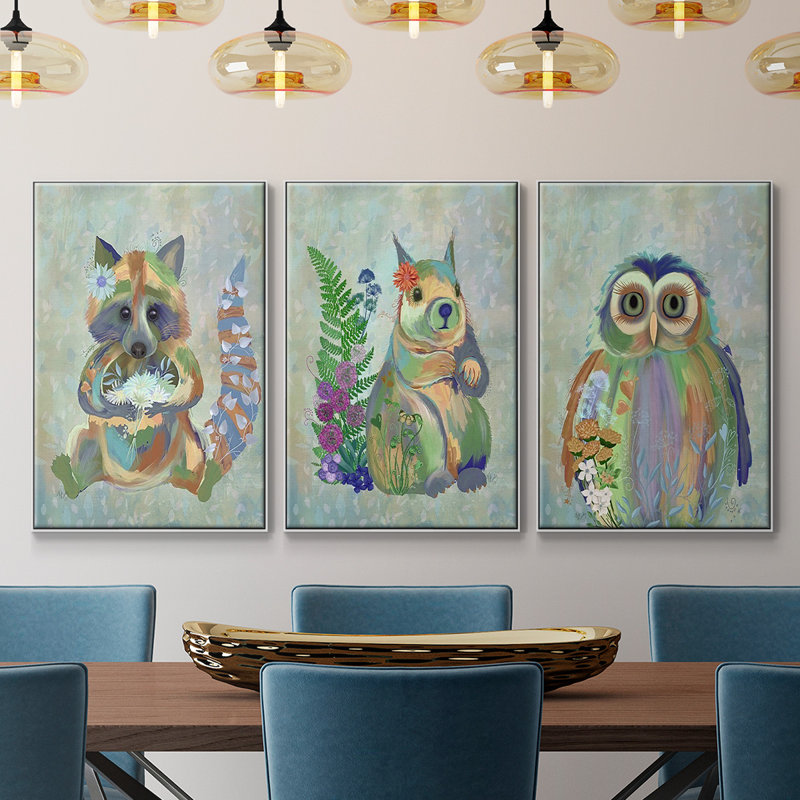 Fantastic Florals Owl, Blanc, H 24 po x l 48 po x P 2 po