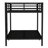 Full Over Full Metal Bunk Bed For Teens And Adults,space-saving/noise Reduced/no Box Spring Needed, Black-1231929263-1231928914
