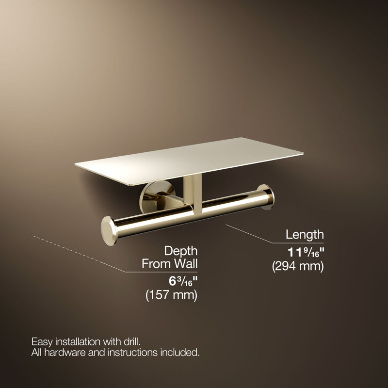 Components™ Covered Double Toilet Tissue Holder, Gold