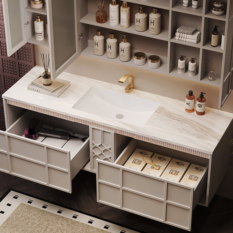 Armoire de salle de bain simple de style français, 59"
