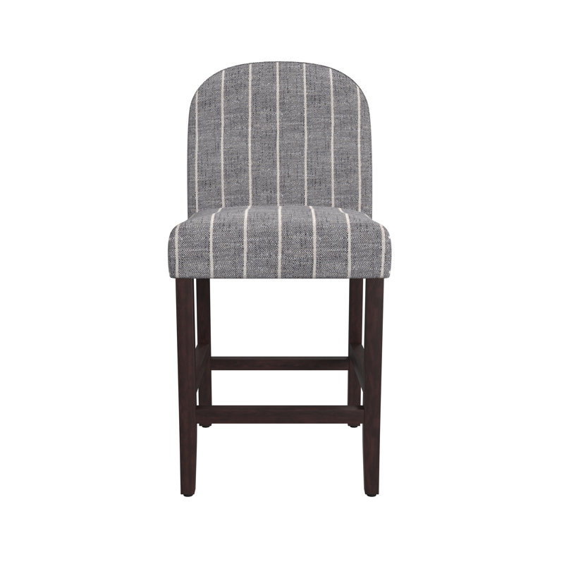 Latitude Run® Rounded Back Upholstered Counter Stool, Midnight Woven Stripe