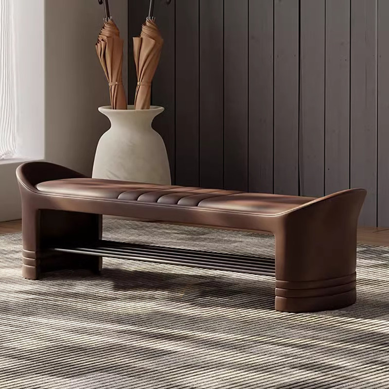 Banc de rangement pour chaussures 55,1 po, Café
