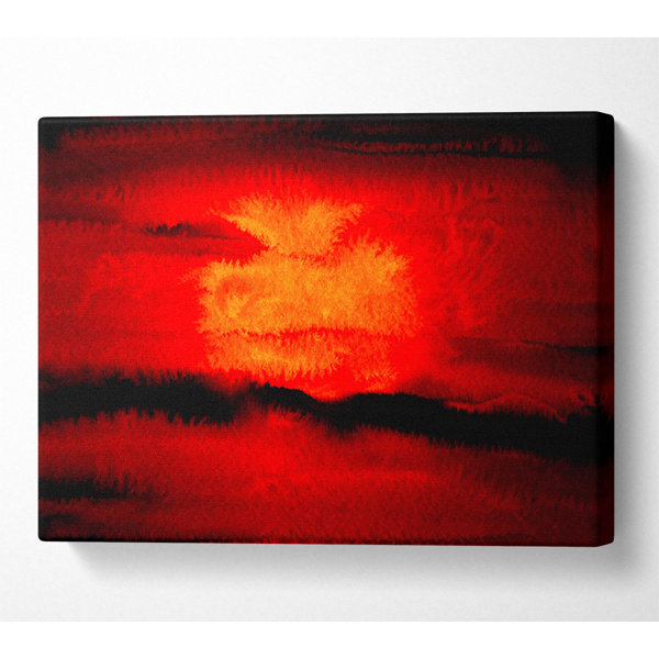 Metro Lane Red Sun Clouds - Wrapped Canvas Art Prints | Wayfair.co.uk