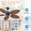 Ventilateurs de plafond 50 feuilles à 5 feuilles tropicales avec télécommande et sans éclairage-417181238