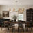 4-lamp brown paper rope adjustable pendant light