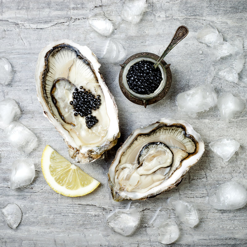Black Sturgeon Caviar - Wrapped Canvas Print, 91cm H x 91cm W