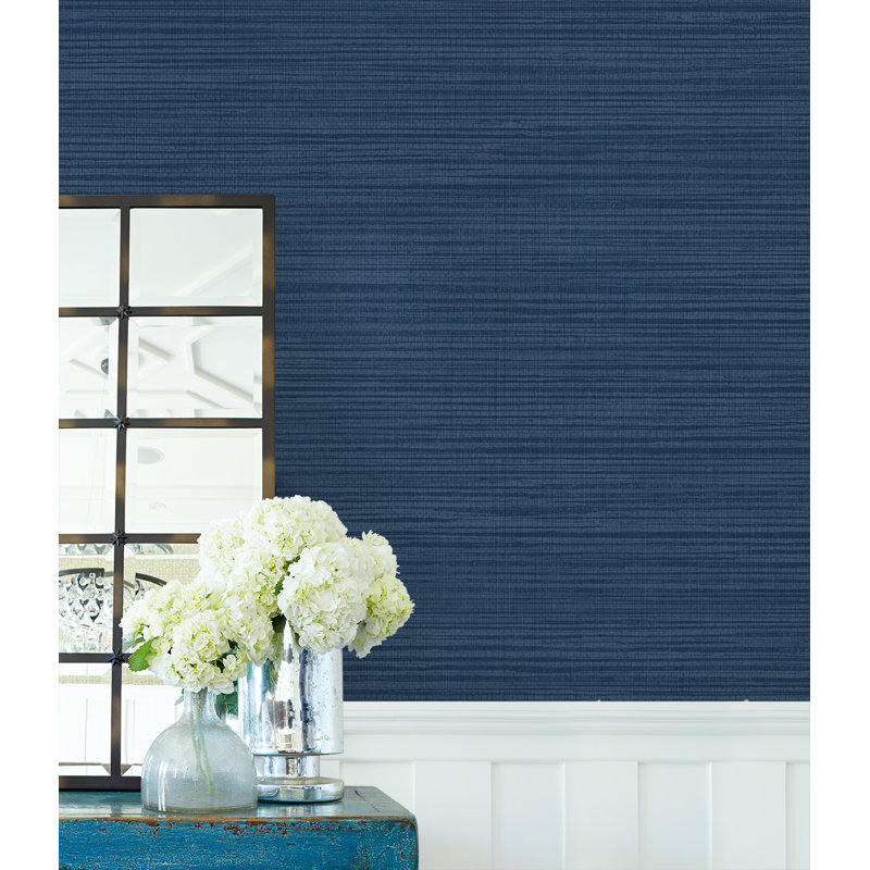 Papier peint non tissé Orren Ellis Designs, Bleu marine