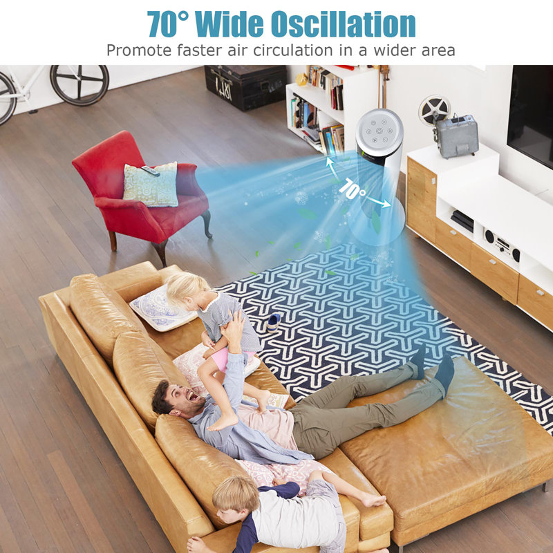 41" White ABS Evaporative Air Cooler with Remote Control
