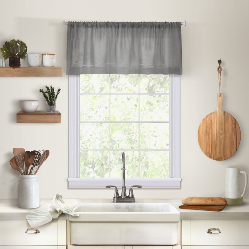 Reade Tailored Window Valance, Gray