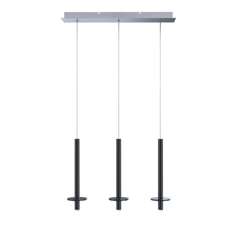 Zakaryan 3 - Light Kitchen Island Pendant, Black