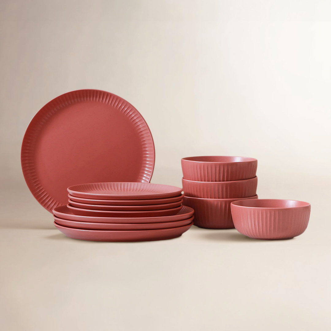 Zeppelin Birch Lane™ Zeppelin 12-Piece Dinnerware Set Stoneware Birch Lane™ 
