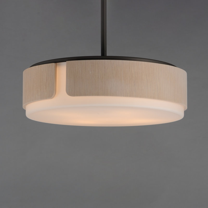 Plafonnier encastré, H 5,75 po x l 5,75 po x P 18 po, Bois naturel / gris anthracite