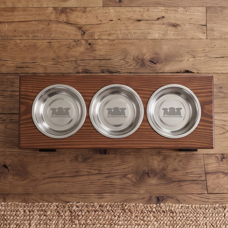 Elevated Feeder, Black/Chestnut, Medium (12")