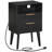Modern Fluted 2 - Drawer Nightstand with Charging Station, Bedside Table with Open Shelf-790255841