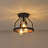 3-light Farmhouse Wood Flush Mount Light