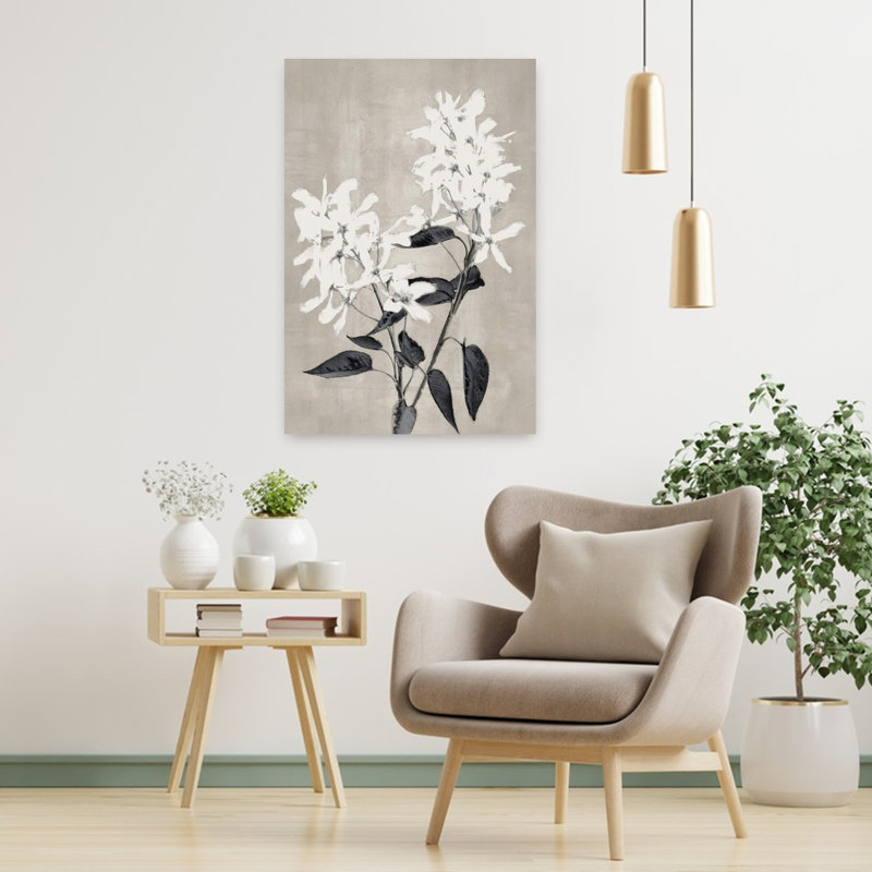 Fleurs d'hier délicates, art contemporain abstrait, H 36 po x l 24 po