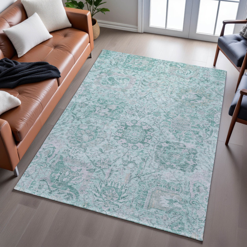 Premium Machine Washable Wayne AMF1102 Damask Rug, Rectangle 10' x 14'