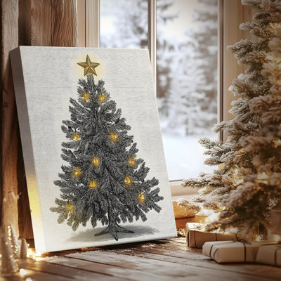Pearled Evergreen at Midnight-Premium Gallery Wrapped Canvas