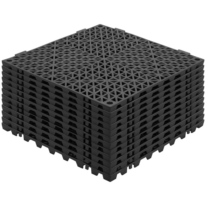 Plancher de garage l 12 po x L 12 po Stellweilan Tessberg, Noir, noir, noir, noir