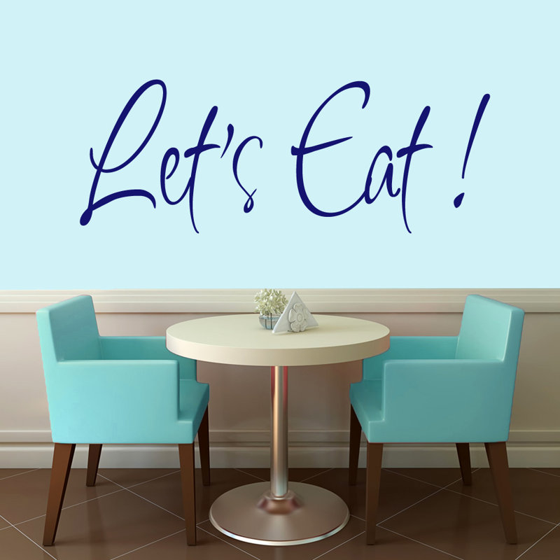 Adhésif décoratif «Let's Eat», Bleu marine