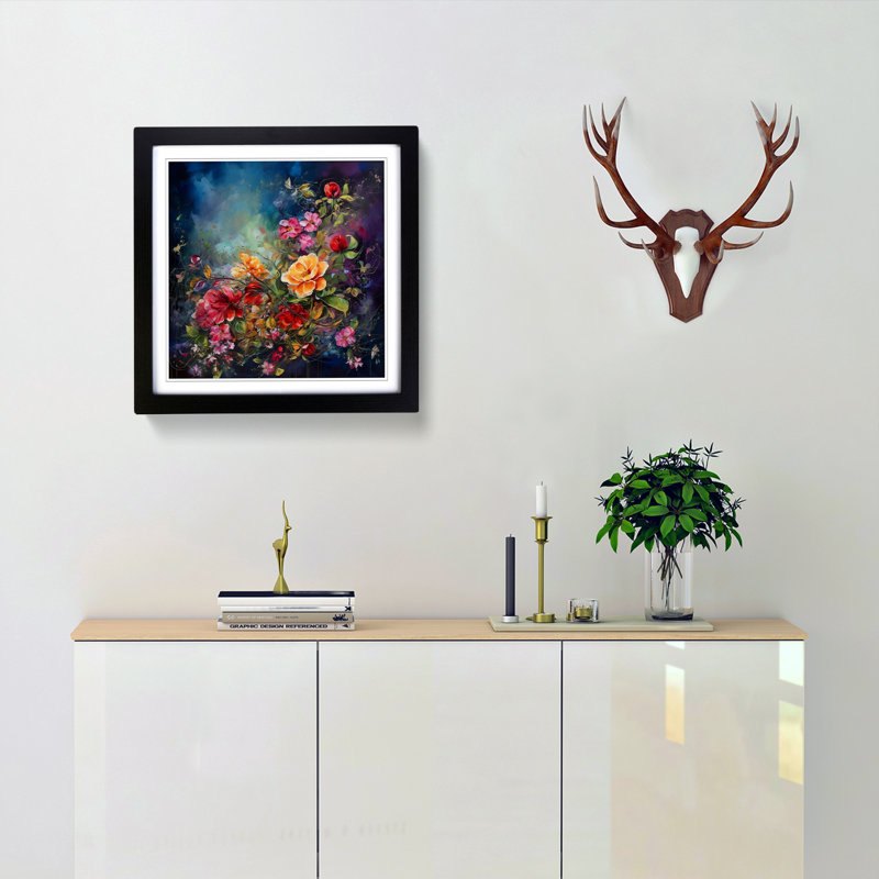 Single Picture Frame Print on Wood, Black
