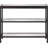 Modern Rectangular Console Table With Blackened Bronze Steel Frame And Tempered Glass Top For Entryway, Living Room, Or Hallway