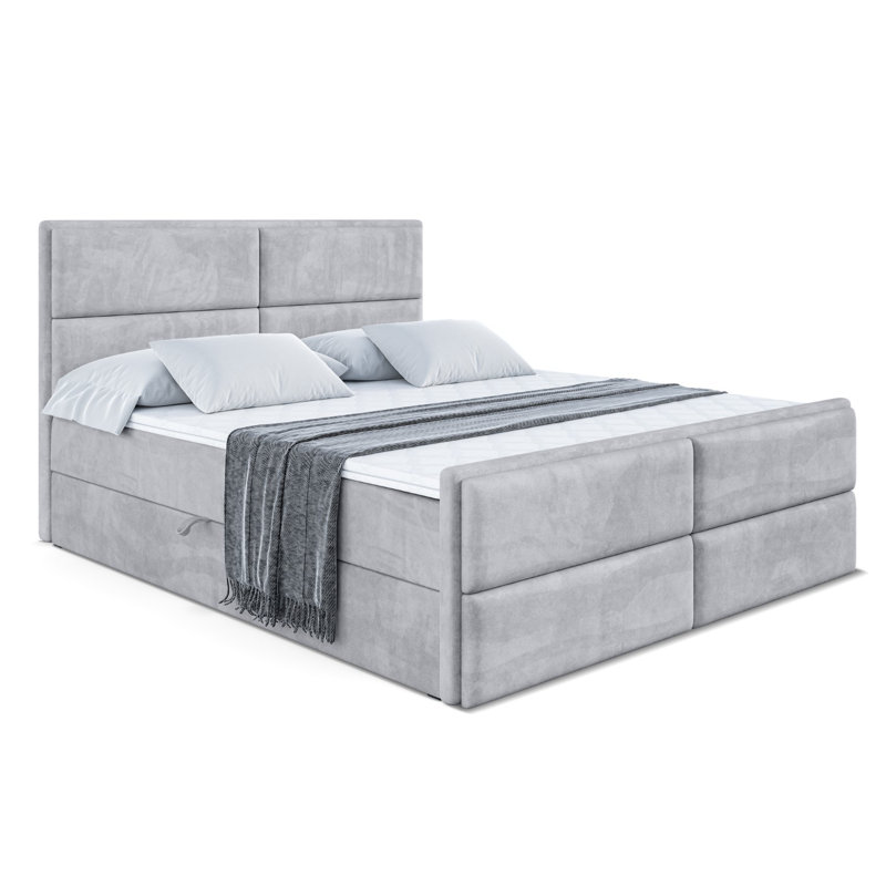 Bed, Light gray, 160cm W x 200cm L