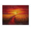 Coucher de soleil sur le champ de blé IV - Impression sur bois de campagne - sur bois de pin naturel-816517978
