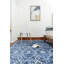 Tapis géométrique bleu-1226981701