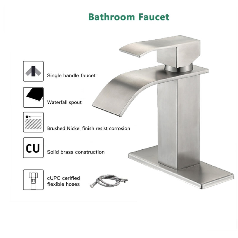 Robinet de lavabo vasque, Nickel brossé