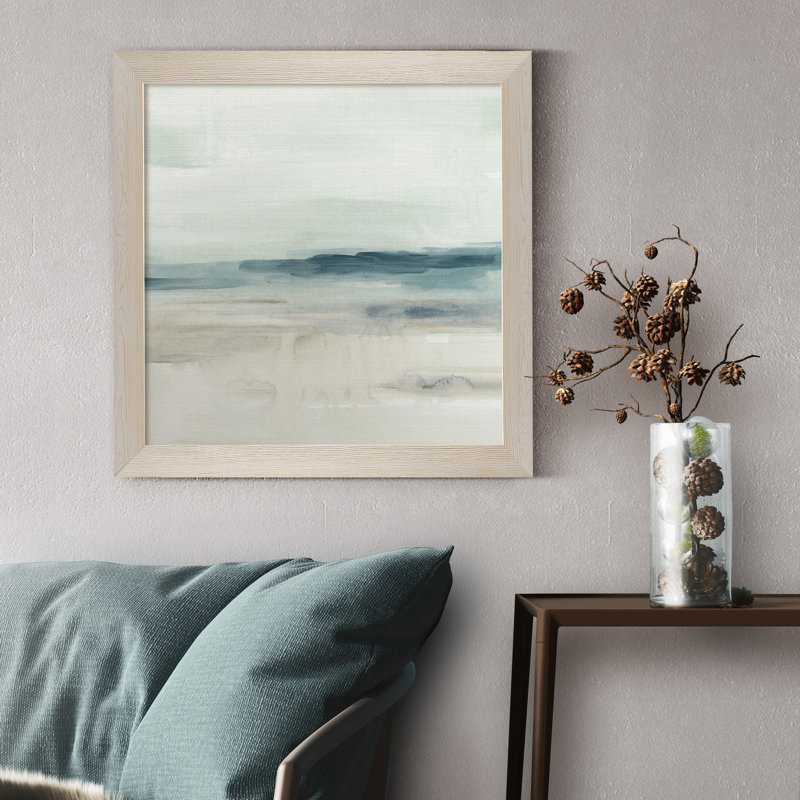 Blue Sands II, reproduction d’art sur toile encadrée, H 21 po x l 21 po x P 1 po, Blanc
