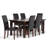 Acadian 7-Piece Dining Set with Solid Hardwood Table and 6 High-Back Upholstered Chairs-519916651