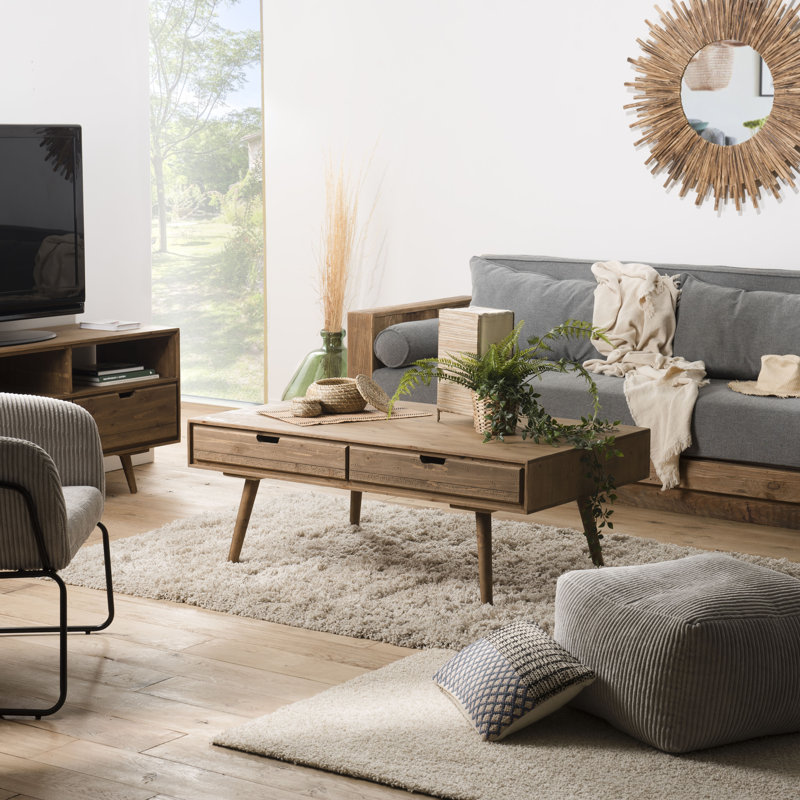 Stuttgart Solid Wood Four Leg Coffee Table with Storage