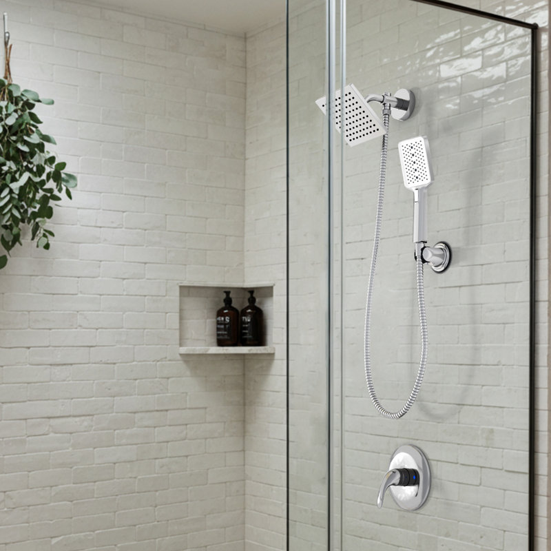 Pomme de douche double 2 en 1, Chrome poli