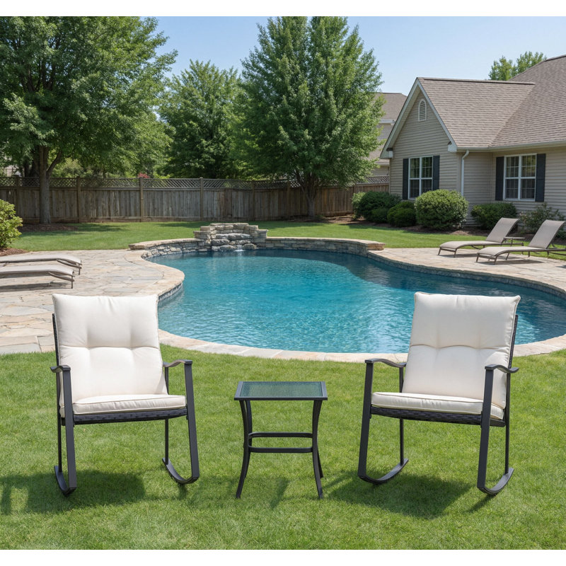 3-Piece Patio Rocking Bistro Set