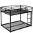 Metal Full Over Bunk Bed With , Black - Versatile And Practical In Bedroom Option-125057983-125057981