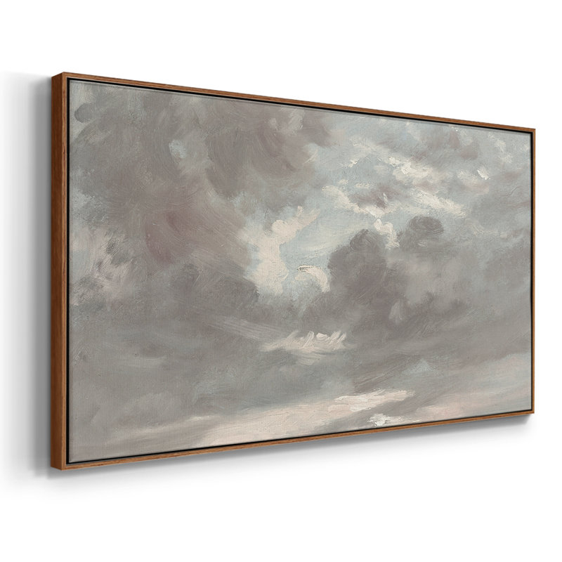 «Landscape Series» -CCCCLXV III - Toile tendue avec châssis encadré - Prêt à être accroché, H 25 po x l 49 po, Noyer