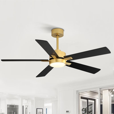 Ventilateurs de plafond modernes 52 pouces avec lumières et télécommande Rolanda, moteur réversible à courant continu, silencieux, ventilateur de plafond pour chambre à coucher, salon, appartement