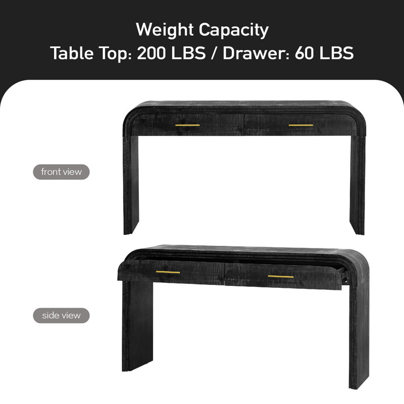 Dajahnae 59 " W Console Table, Antique Black