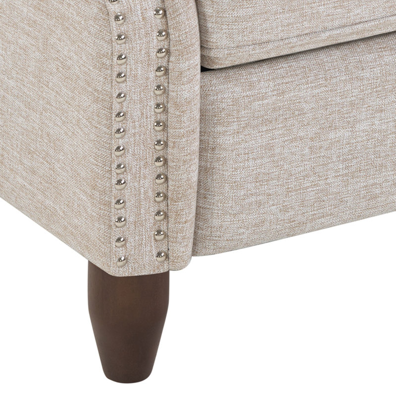 Mederos Push Back Recliner, Sand Polyester Blend