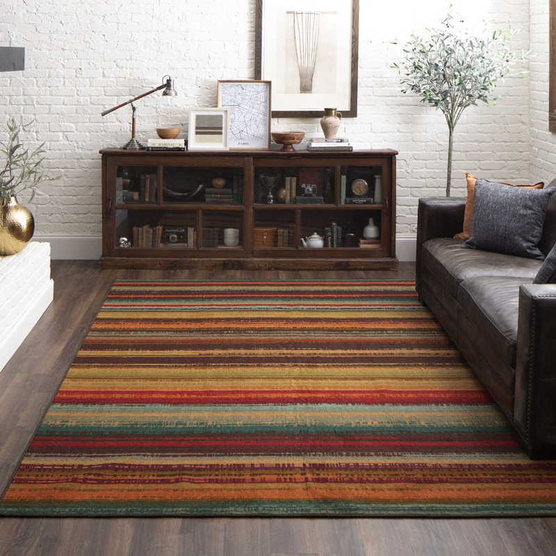 Tapis brun / orange Vogel, Rectangle 5 pi x 8 pi