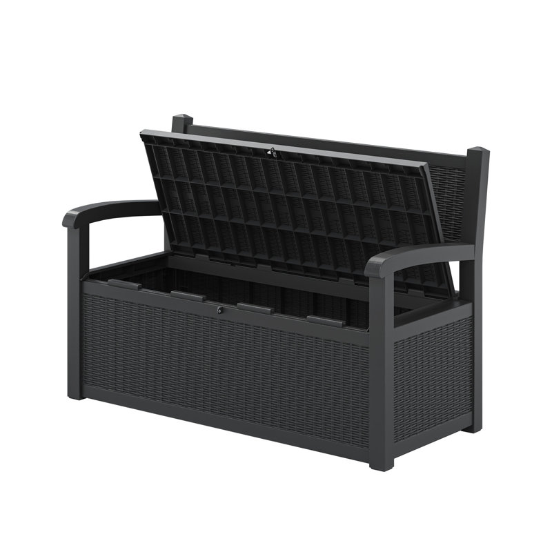 70-Gallon Outdoor Storage Bench, Outdoor Storage Box Waterproof Design with Pre-Lock Feature,  Deck Box Perfect for Patio Storage