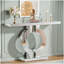 Console à miroir moderne de 43 po avec base en forme de O, table d'entrée en verre argenté pour le salon, le couloir ou le vestibule - Table d'appoint contemporaine avec placage de diamant en acrylique-768406186