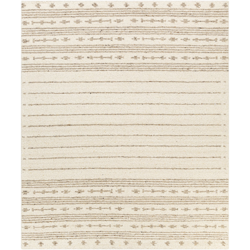Tapis crème tissé à la main et à plat Southwestern, Rectangle 8 pi x 10 pi