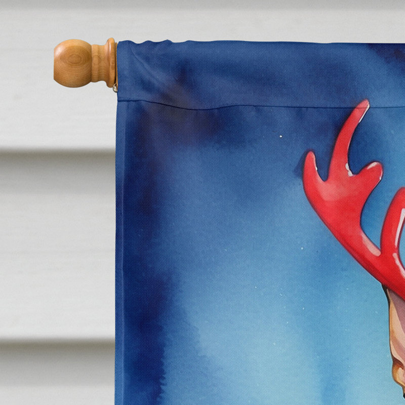 Drapeau de Noël maison de renne, Doberman pinscher