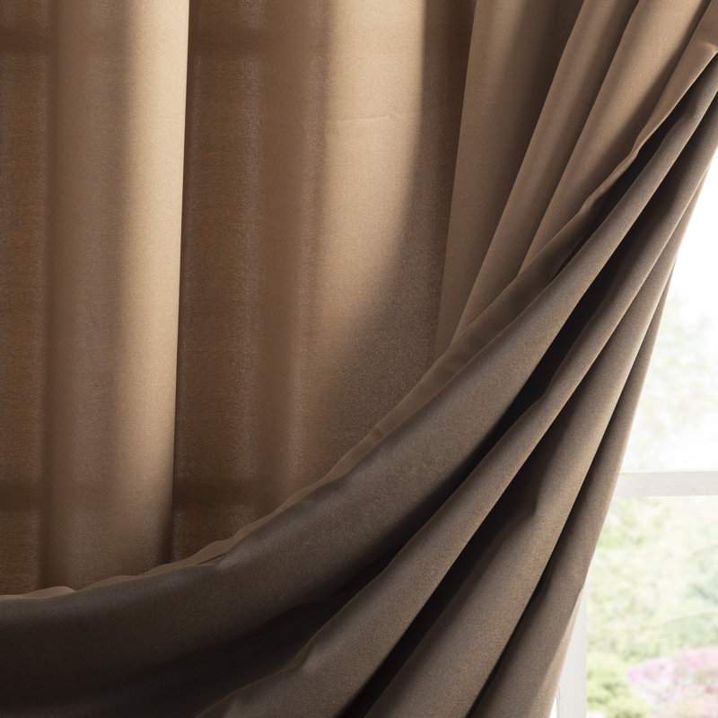 Polyester Room Darkening Noise Reducing Sliding Panel, Mocha