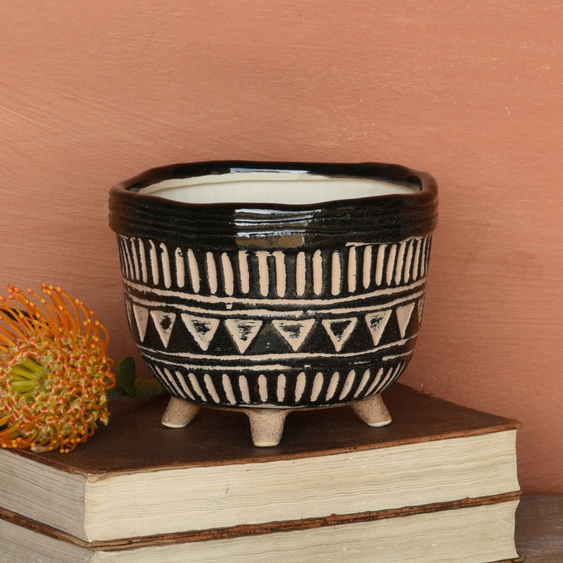 Bol décoratif en céramique Hartsdale, H 4,5 po x l 6 po x P 6 po