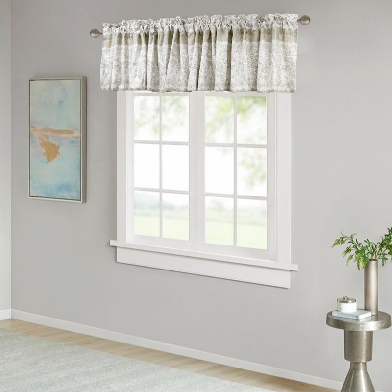 Paisley Tailored Window Valance, Taupe